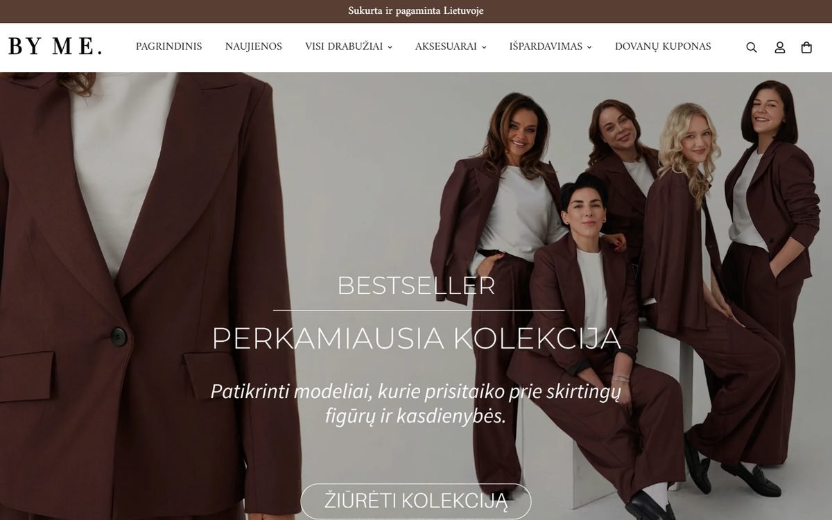 byme.lt svetainės pradinis puslapis
